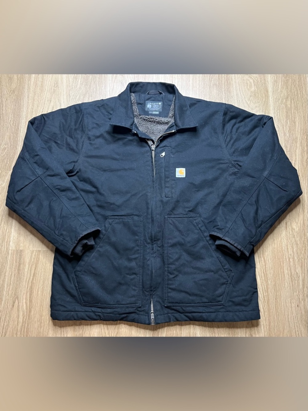 Carhartt Washed Duck Sherpa Lined Jacket Men's Size L Loose Fit
